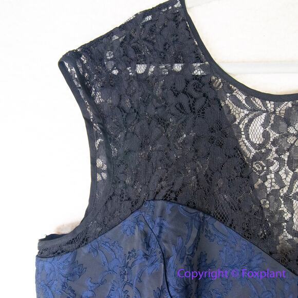 New! City Chic Ornate Dress in black lace and navy jacquard,‎ plus size 24 - Picture 7 of 16
